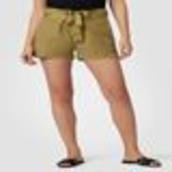 Hudson Jeans Paper-bag Waist Shorts In Green Moss 28 - Picture 3 of 3